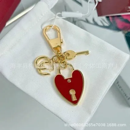 Gucci Heart Padlock Charm Enamel Key Lock