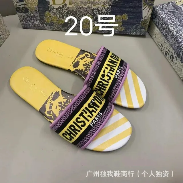 Dior Slide Sandal Striped Logo Strap