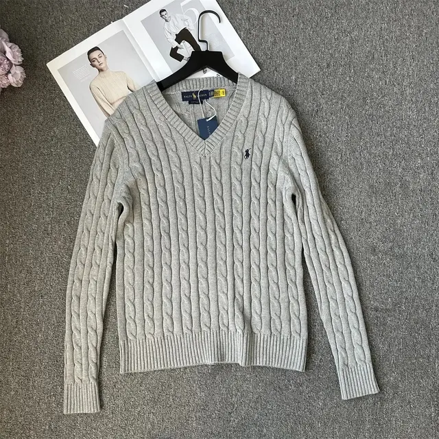 Polo Ralph Lauren Cable Knit V-Neck Sweater Classic Cable
