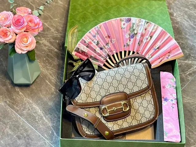 Gucci Dionysus GG Supreme with Brown Leather Trim