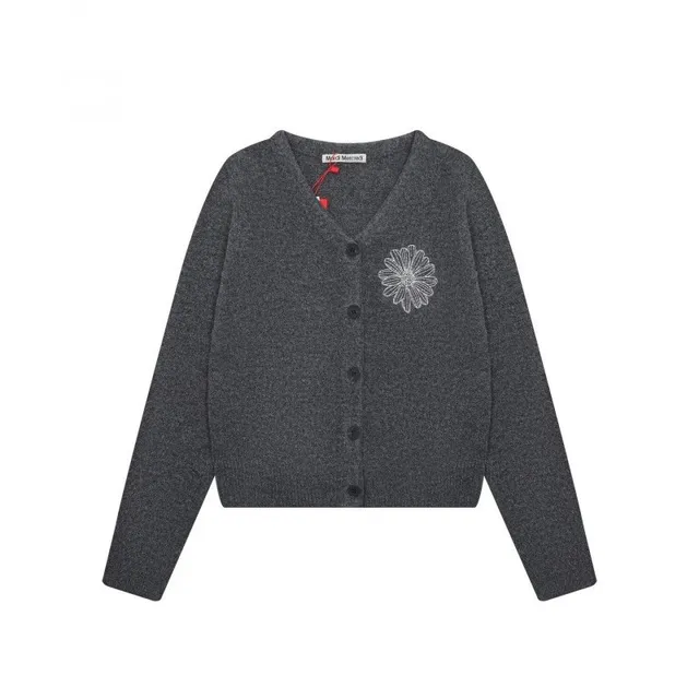 Maison Margiela Knit Cardigan Flower Embroidery