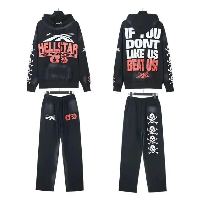 Hellstar Hoodie and Jogger Set Skull Print
