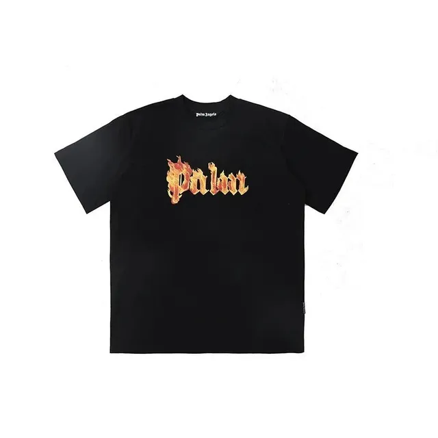 Palm Angels Flame Logo Tee Flame Print