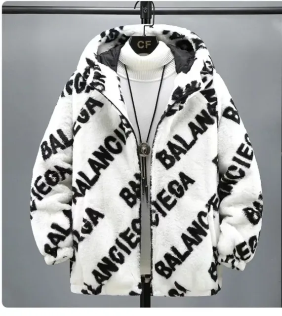 Logo-Print Fleece Jacket All-Over Balenciaga Print