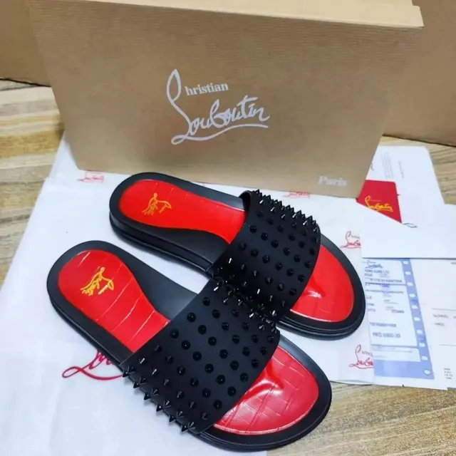 Christian Louboutin Louis Junior Spikes Studded Slide