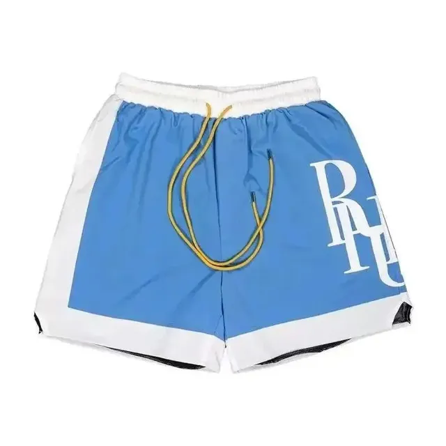 Rhude Logo Shorts Blue White Panel