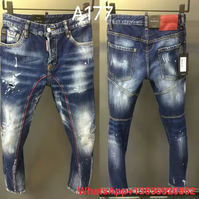 Dsquared2 Distressed Slim Jeans Paint-Splatter Wash