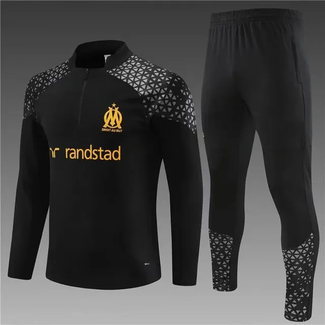 Olympique de Marseille Training Set Black with Yellow Accents