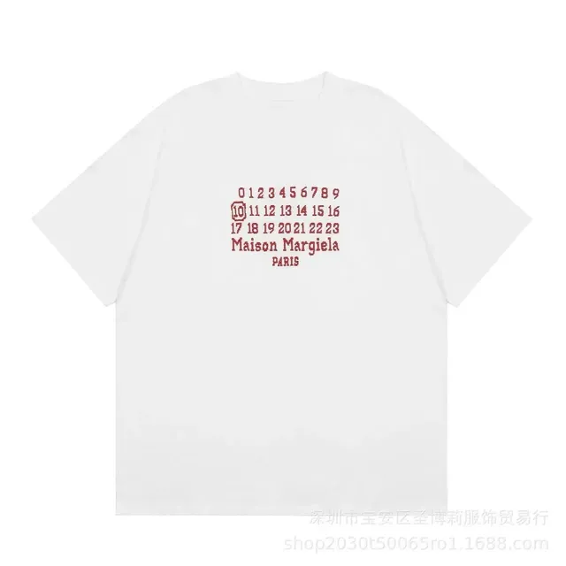 Maison Margiela Numbered Logo Tee Red Numeric Print