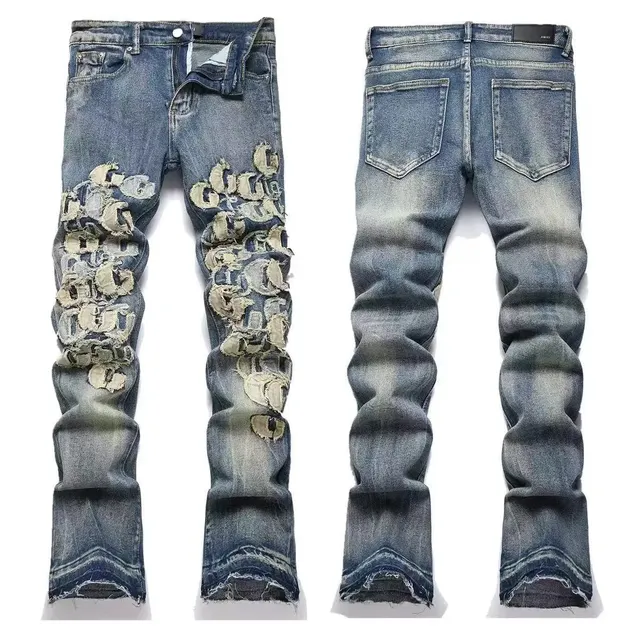 Amiri Distressed Logo Patch Jeans GG Patch