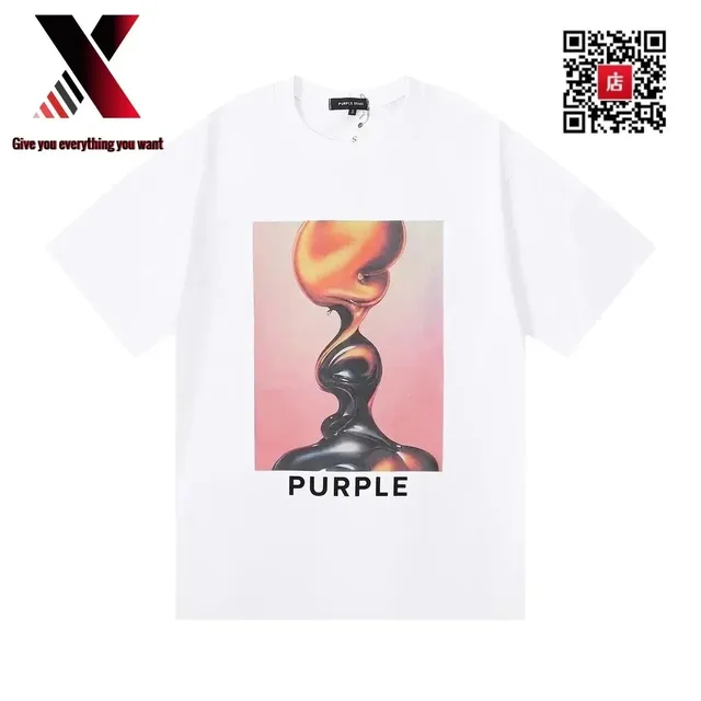 Purple Brand Graphic Tee Melting Sculpture Print