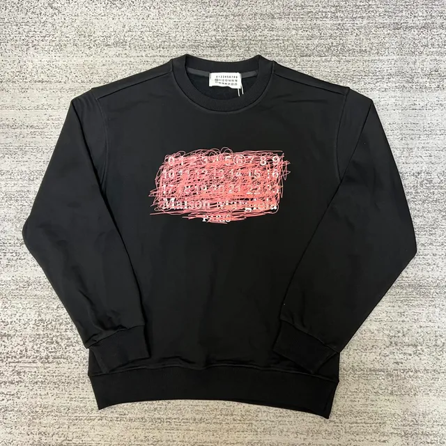Maison Margiela Crewneck Sweatshirt Scrawled Numbers Print