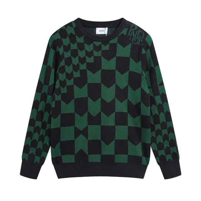 Rhude Knit Sweater Checkered Arrow Pattern