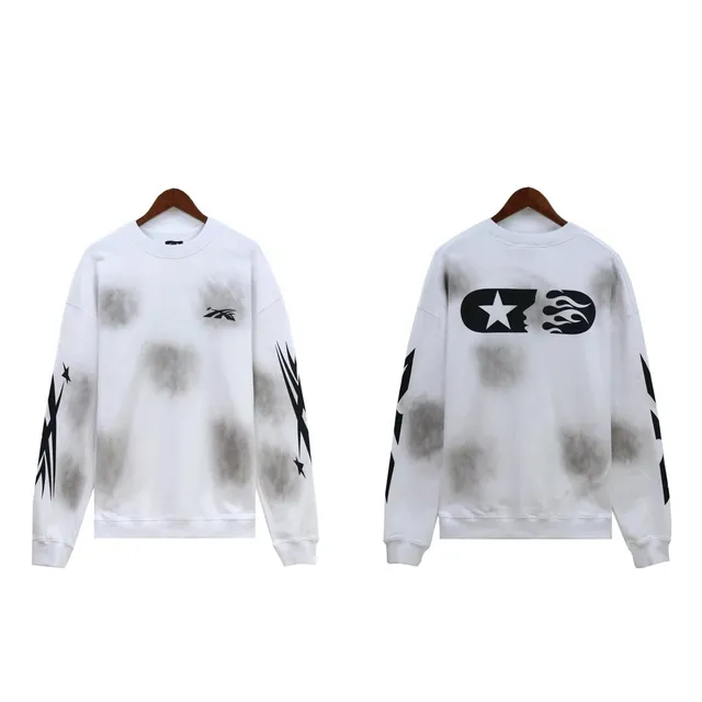 Corteiz Crewneck Sweatshirt Smoke Print with Star and Flame Logo