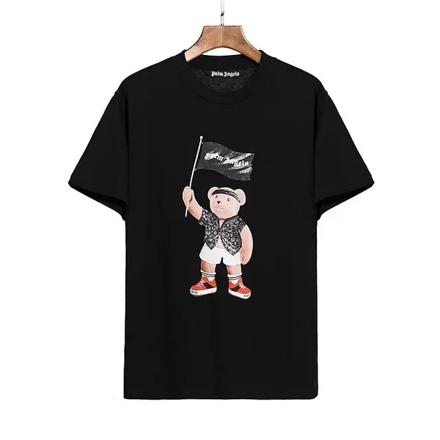 Palm Angels Graphic Tee Bear Flag Print