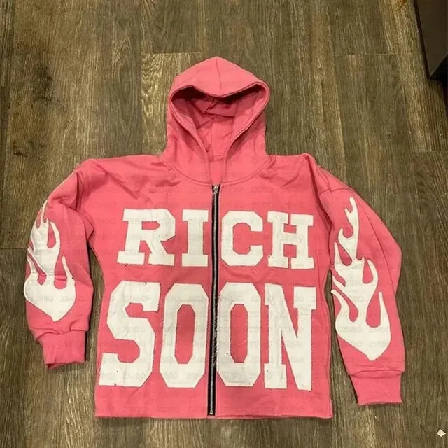 Richard Mille Zip-Up Hoodie Rich Soon Flame