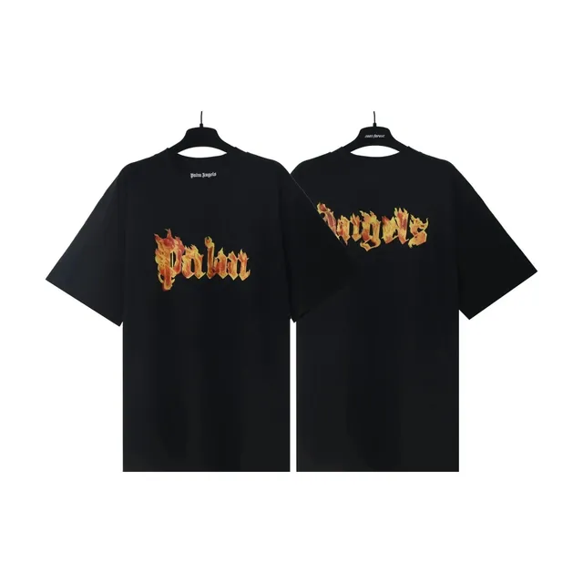 Palm Angels Flame Logo Tee Flame Print