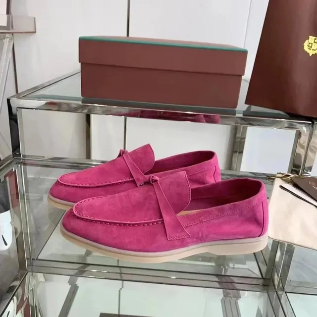 Loro Piana Loafer Suede Bow Detail