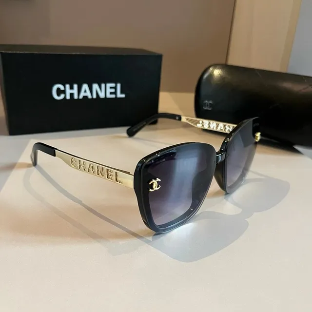 Chanel Sunglasses Gold Logo Temple