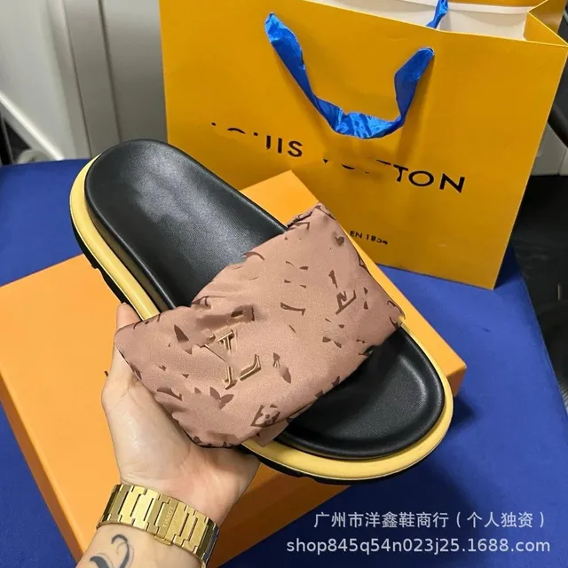 Louis Vuitton Slide Sandal Monogram Silk Strap