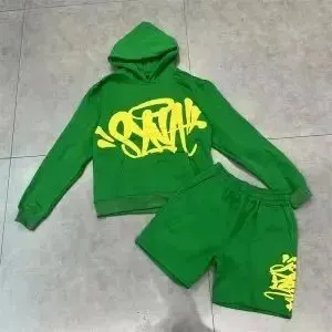 Syna World Hoodie and Shorts Set Graffiti Logo