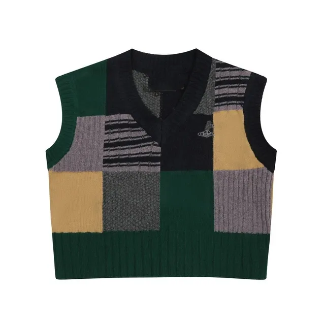 Vivienne Westwood Patchwork Knit Vest Multi-Color Block