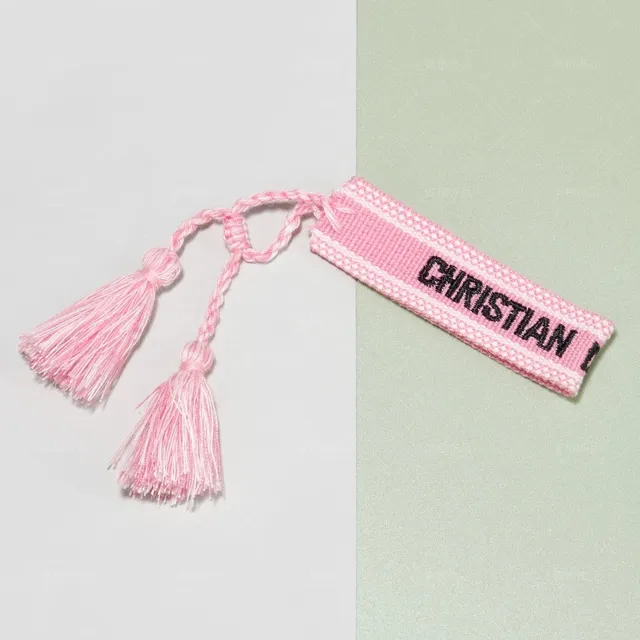 Dior Logo Tag Pink with Black Lettering