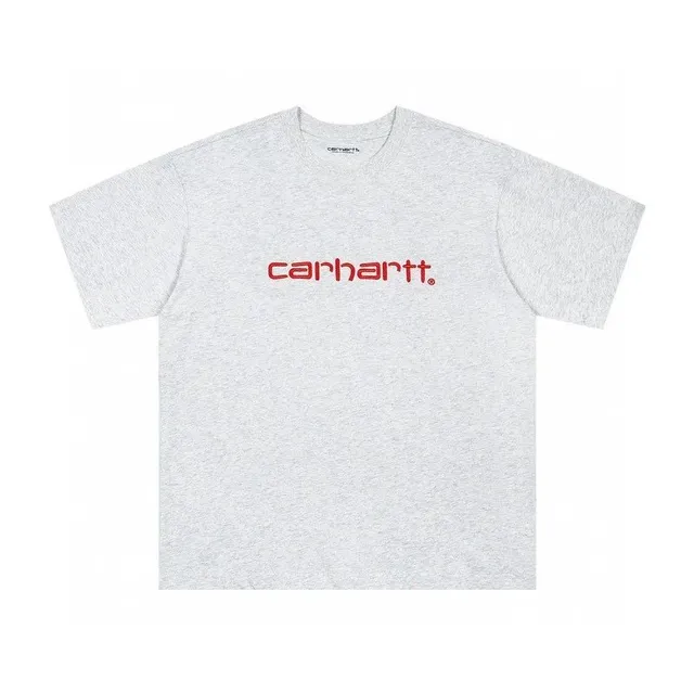 Carhartt Logo T-Shirt Heather Grey with Red Logo