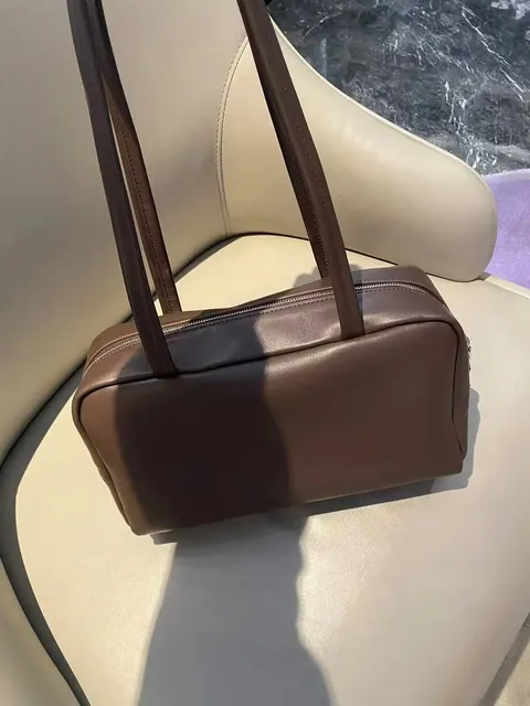 Top-Handle Bag Two-Tone Leather