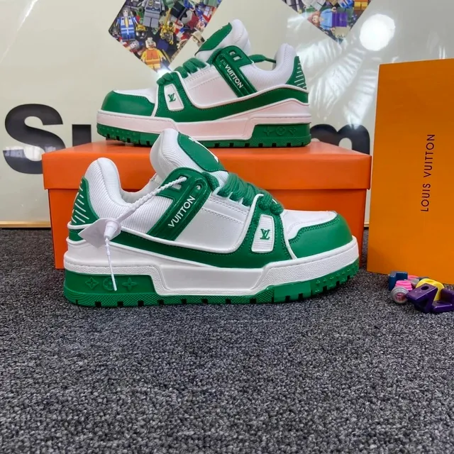Louis Vuitton LV Trainer Green and White