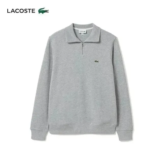 Lacoste Quarter-Zip Sweatshirt Heather Grey