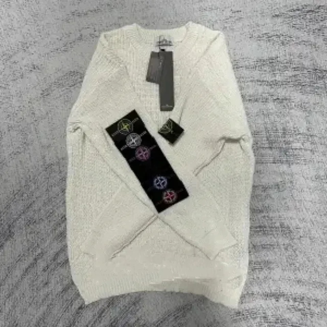 Stone Island Knit Sweater Compass Logo Patch