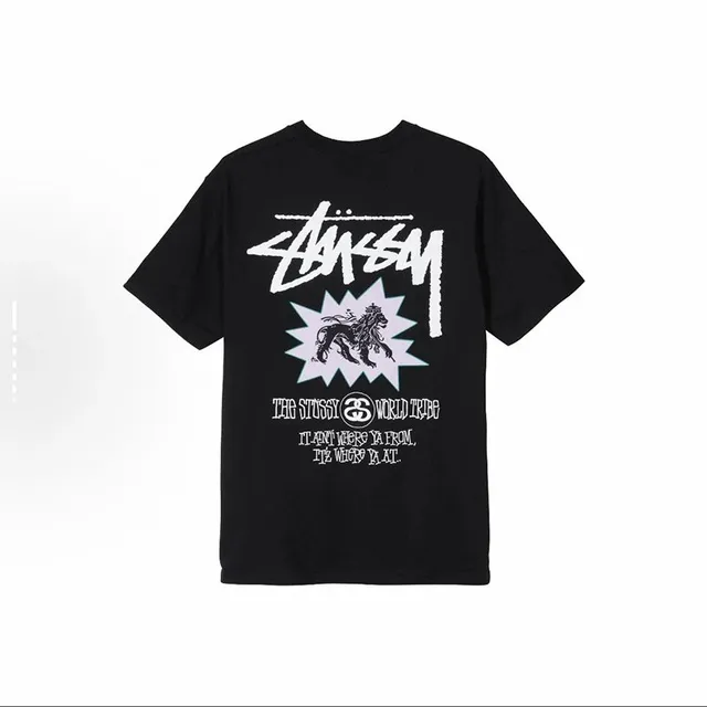 Stüssy Graphic Tee World Tribe Lion Print
