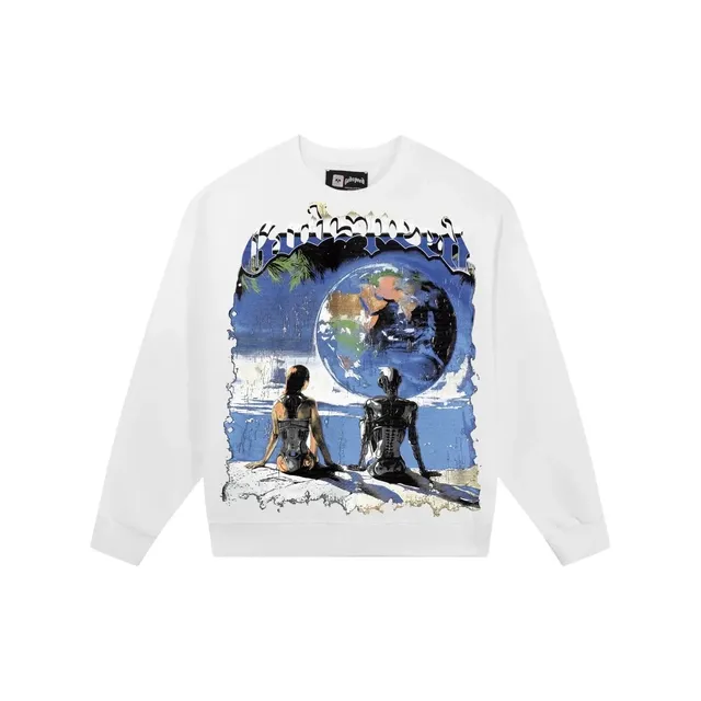 Godspeed Cropped Sweatshirt Earth Graphic