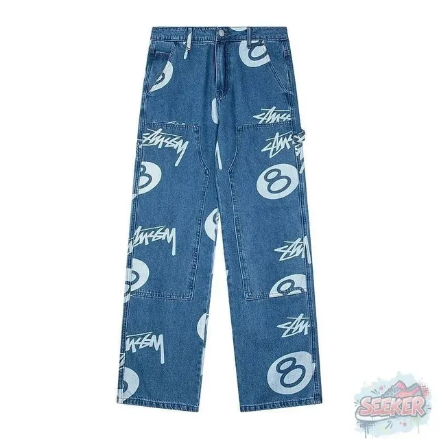 Stüssy Printed Cargo Jeans All-Over Logo