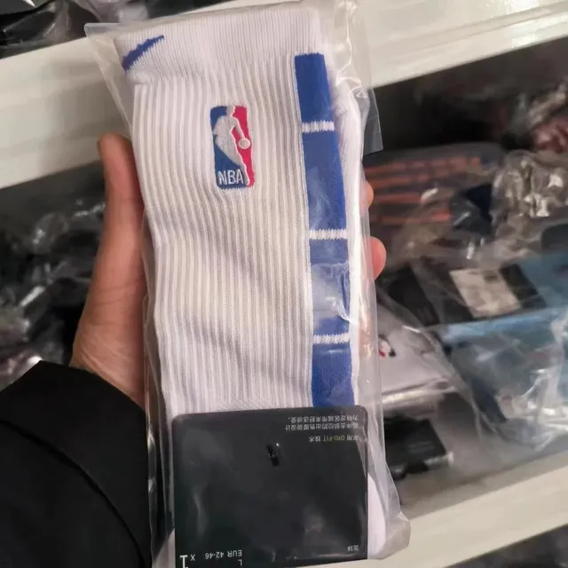 NBA Logo Socks White with Blue Stripe