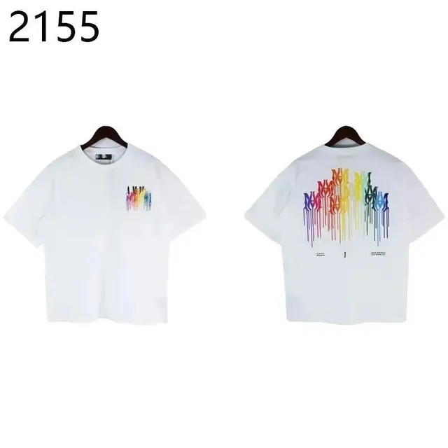Amiri Graphic Tee Rainbow Drip Logo