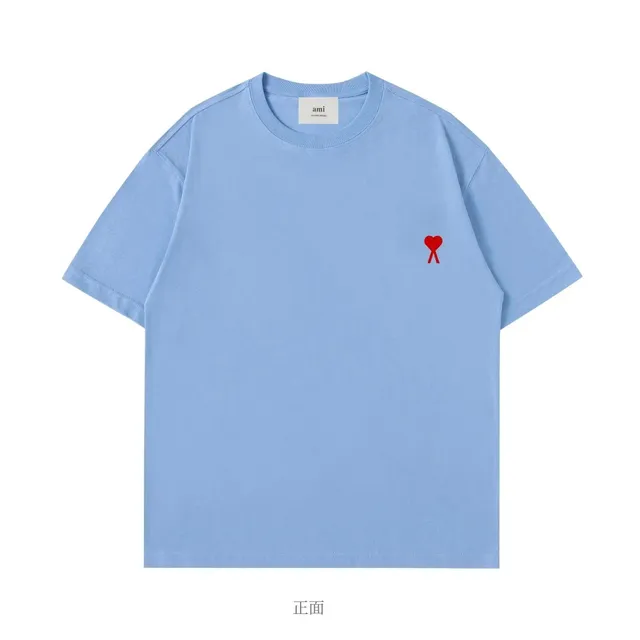 AMI Paris Cotton T-Shirt Red Heart Logo