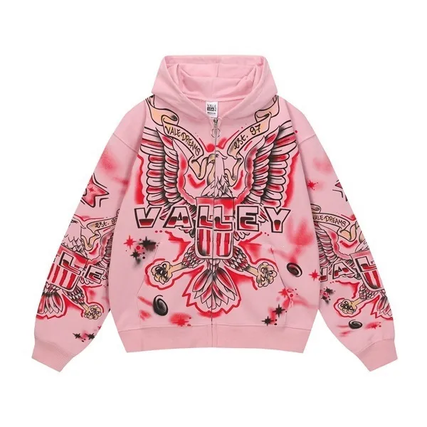 Gallery Dept. Zip-Up Hoodie Eagle Print