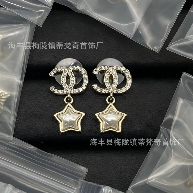 Chanel CC Star Earrings Crystal-Embellished
