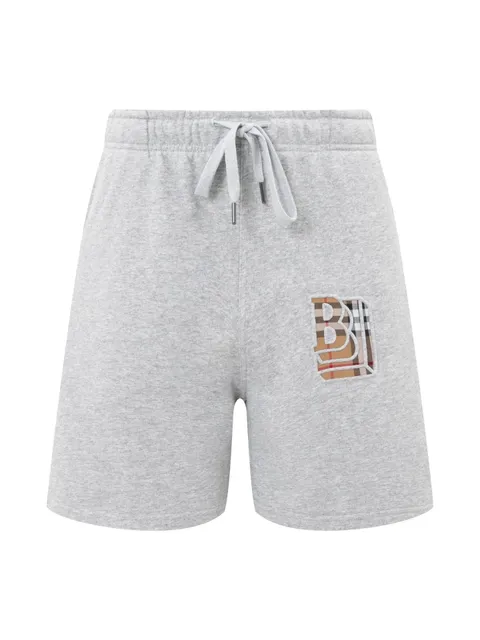 Burberry Logo Patch Shorts Checkered Monogram