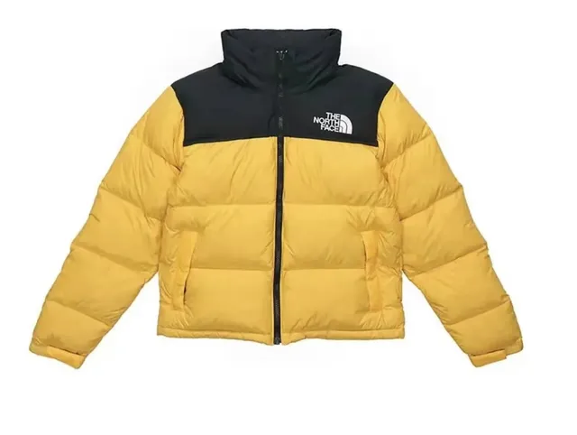 The North Face Nuptse Jacket Mustard and Black
