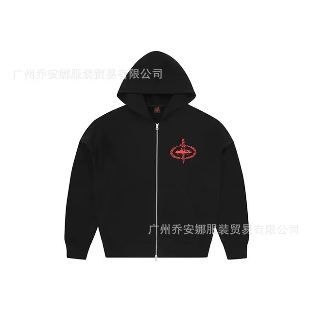 Corteiz × Slaughter Gang Zip-Up Hoodie Red Logo