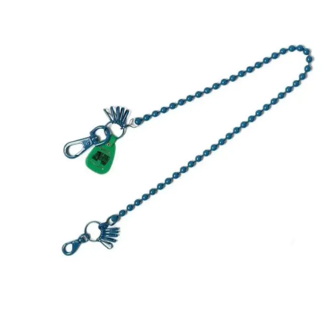 Supreme Ball Chain Keychain Teal with Green Tag