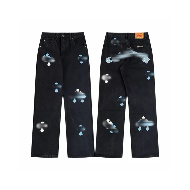Chrome Hearts Straight-leg Jeans Cross Logo Patch