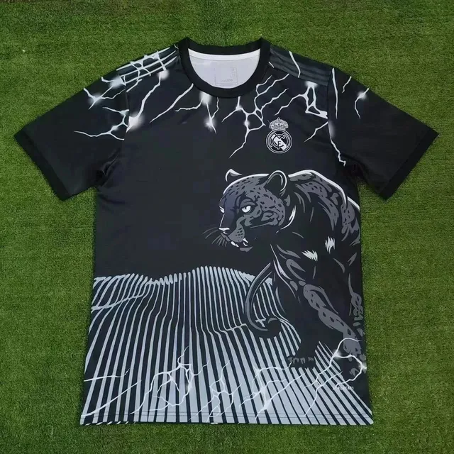 Adidas Real Madrid Training Jersey Black Panther Graphic