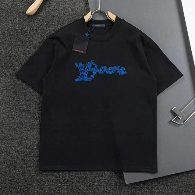 Louis Vuitton T-Shirt Blue Embroidered Logo