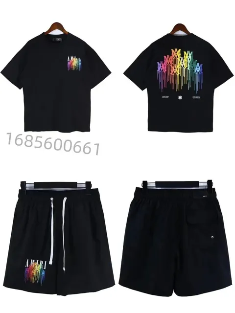 Amiri T-Shirt Rainbow Drip Logo