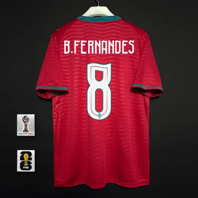 Portugal home jersey, number 8, with captain's armband
