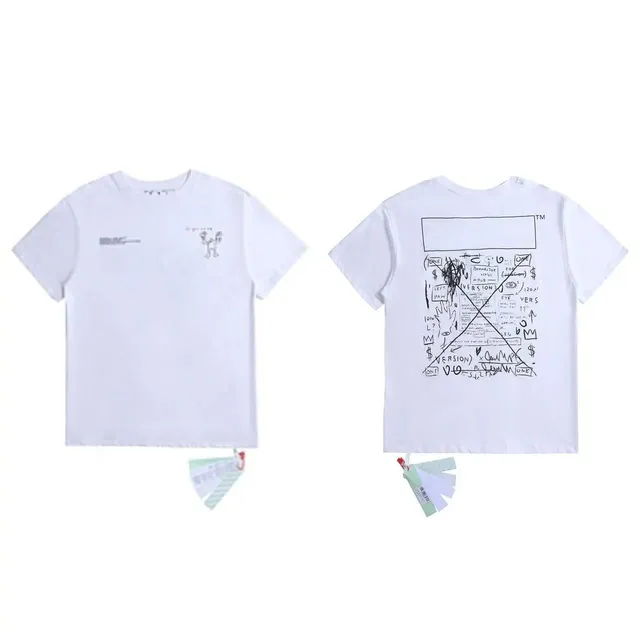 Off-White Graphic Tee Diagonal Stripe Print